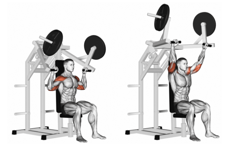 Жим в тренажёре плечи (machine shoulder press)